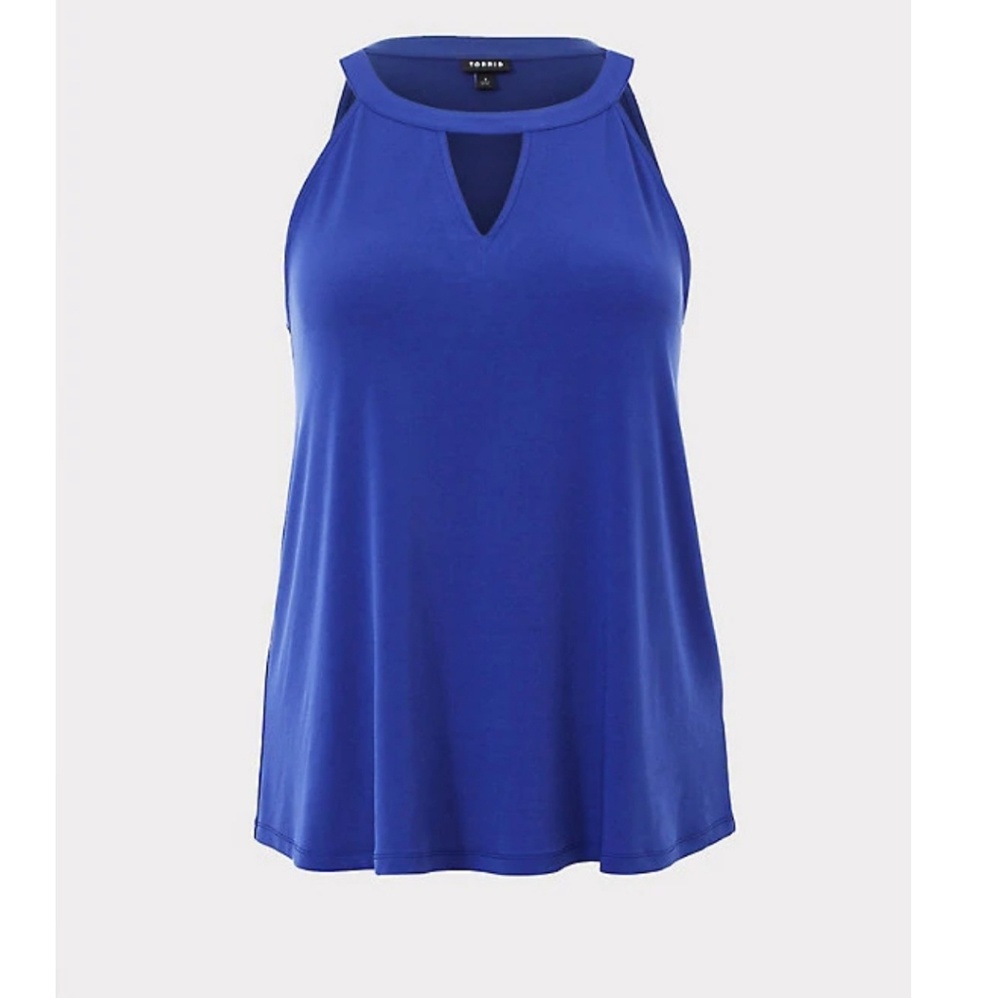 Blue studio knit goddess tank